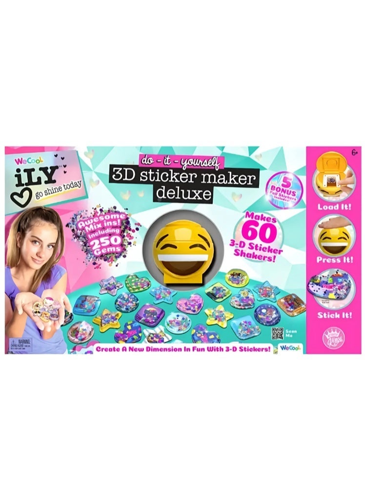 وي كول مجموعة صنع الملصقات ثلاثية الأبعاد الفاخرة WeCooL ILy مع قوالب وجل وجليتر - Image 1