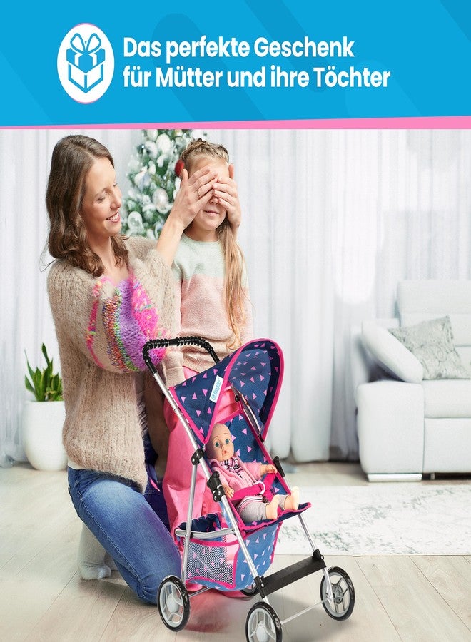 Kinderplay Baby Doll Stroller | Pram for Girls | Umbrella Stroller for Kids - Lightweight Play Carriage for Ages 2+ Years | Baby Doll Accessories with Storage | 22.05-Inch Handle Height, Model KP0280T - Image 5
