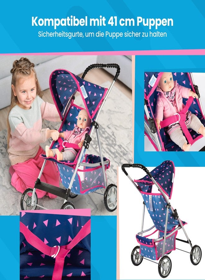 Kinderplay Baby Doll Stroller | Pram for Girls | Umbrella Stroller for Kids - Lightweight Play Carriage for Ages 2+ Years | Baby Doll Accessories with Storage | 22.05-Inch Handle Height, Model KP0280T - Image 4