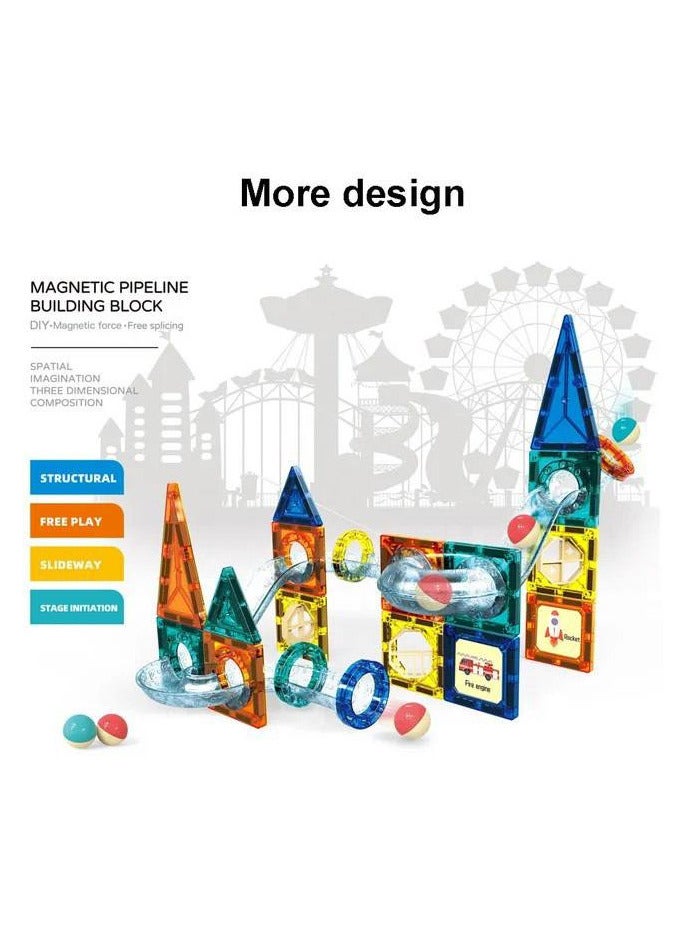 مكعبات بناء مغناطيسية ثلاثية الأبعاد للأطفال من 97 قطعة، ألعاب ممتعة وتعليمية للأطفال الأولاد والبنات من سن 3 إلى 10 سنوات (متعددة الألوان) (مكعب مغناطيسي خفيف - Image 4