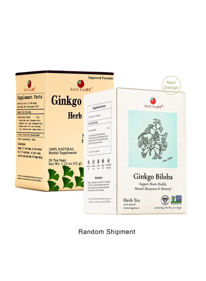 Health King Ginkgo Biloba Herb Tea Teabags 20 Count Box - Image 3