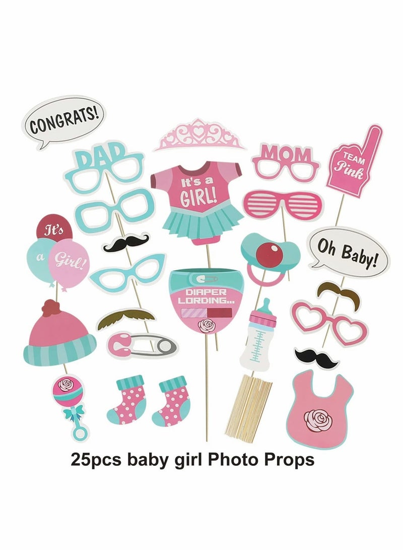 NIBEMINENT Baby Shower Photo Booth Props, 50Pcs Gender Reveal Props Handheld for Unisex Newborn Boy Girl Party Decorations Banquet Supplies Diy Set - Image 5
