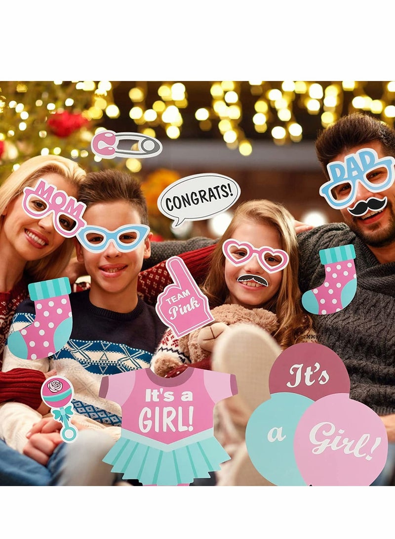 NIBEMINENT Baby Shower Photo Booth Props, 50Pcs Gender Reveal Props Handheld for Unisex Newborn Boy Girl Party Decorations Banquet Supplies Diy Set - Image 3