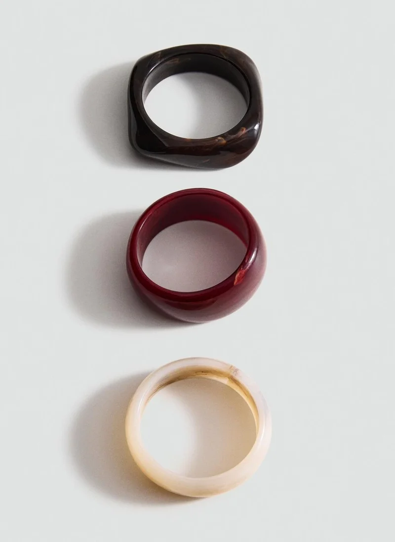 MANGO Set Of 3 Combined Volume Maxi Bracelets