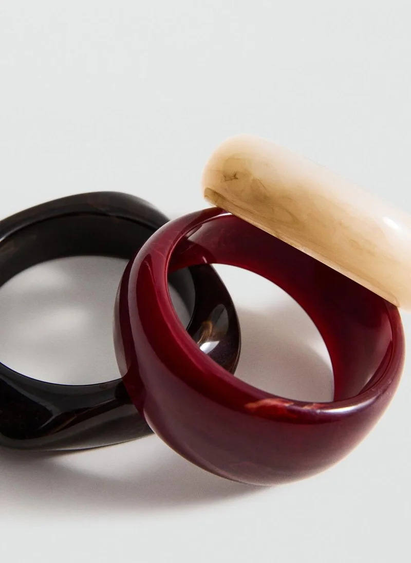 MANGO Set Of 3 Combined Volume Maxi Bracelets
