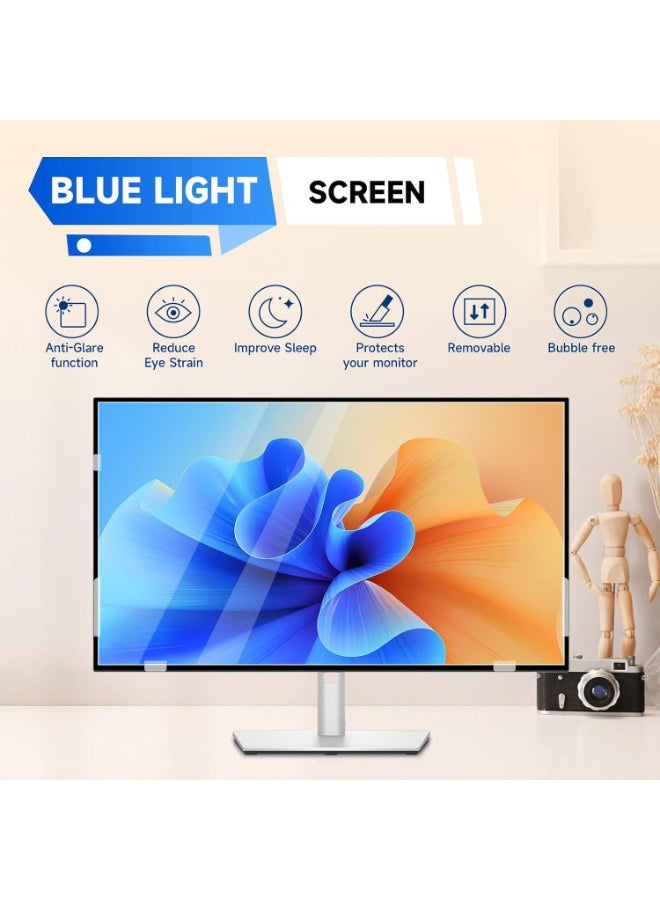 27" Monitor Anti Blue Light Glare Screen Protector for Dell/HP/Acer/ViewSonic/ASUS/Aoc/Samsung/Sceptre/LG 27" 16:9 Standard/Curved/Touch Widescreen Monitor, Eyes Care Blue Light Glare UV Filter - Image 1