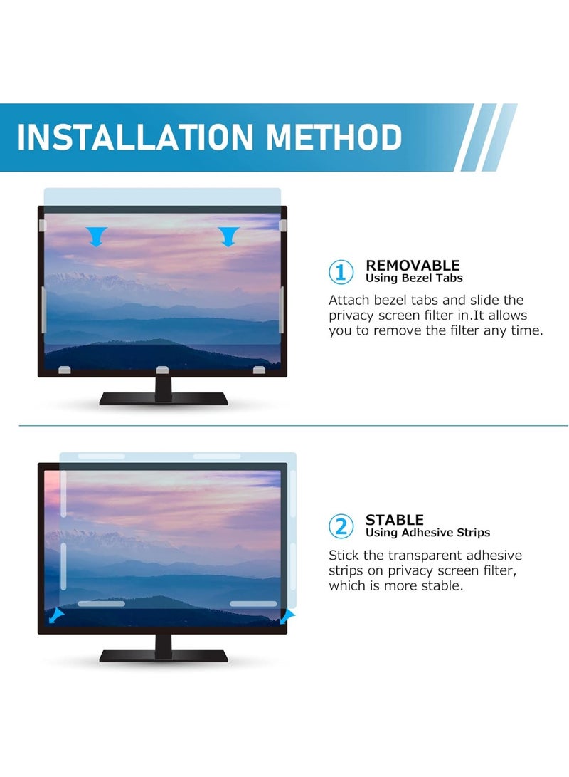 27" Monitor Anti Blue Light Glare Screen Protector for Dell/HP/Acer/ViewSonic/ASUS/Aoc/Samsung/Sceptre/LG 27" 16:9 Standard/Curved/Touch Widescreen Monitor, Eyes Care Blue Light Glare UV Filter - Image 2