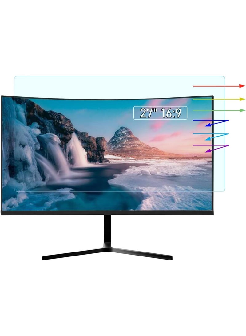 27" Monitor Anti Blue Light Glare Screen Protector for Dell/HP/Acer/ViewSonic/ASUS/Aoc/Samsung/Sceptre/LG 27" 16:9 Standard/Curved/Touch Widescreen Monitor, Eyes Care Blue Light Glare UV Filter - Image 3
