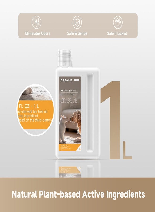 دريم محلول تنظيف مكنسة الروبوت DREAME، محلول لإزالة روائح الحيوانات الأليفة، مكونات نباتية طبيعية آمنة ولطيفة، 33.8 أونصة سائلة (1 لتر) - Image 2
