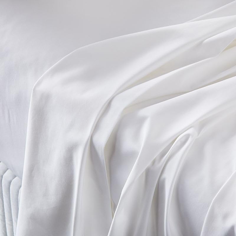 Shreem Linen Flex Top King Sheets for Sleep Number Bed Ultra-Soft Microfiber Bed Sheets  Split Top King Sheets for Sleep Number Bed (4 PCs) Flex Head King 34"" Top Split Sheets to fit Upto 15"" Deep (White)  - Image 4