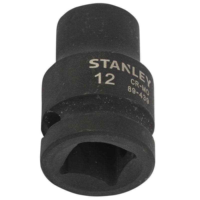 Stanley STANLEY STMT894398B ChromeMolybdenum Steel 6 Point Impact Socket 12 inch 12 mmBlack  - Image 3