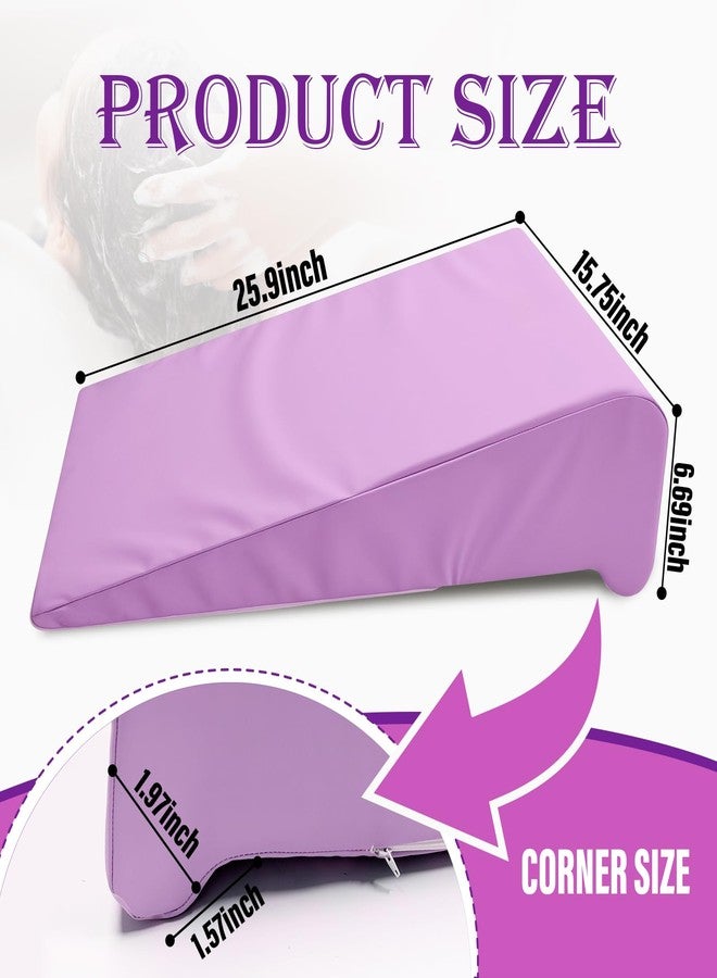 Wibeelee Hair Washing Station for Kids Waterproof Shampoo Foam Mat with Ergonomic Design Non Slip Bath Pillow Sink Soft Neck Support for Easy Hair Wash(Purple) - Image 2