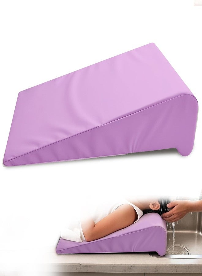 Wibeelee Hair Washing Station for Kids Waterproof Shampoo Foam Mat with Ergonomic Design Non Slip Bath Pillow Sink Soft Neck Support for Easy Hair Wash(Purple) - Image 1