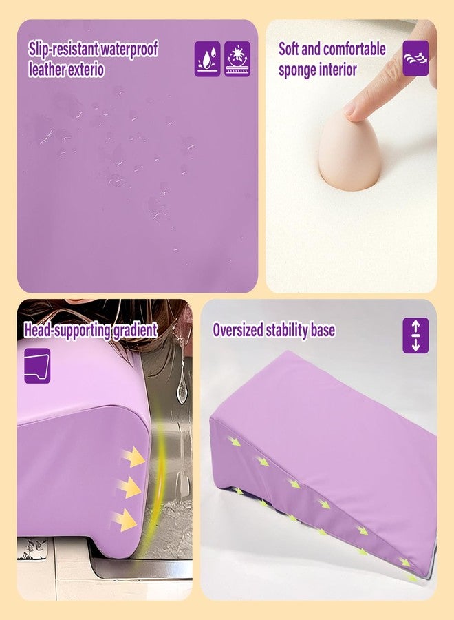 Wibeelee Hair Washing Station for Kids Waterproof Shampoo Foam Mat with Ergonomic Design Non Slip Bath Pillow Sink Soft Neck Support for Easy Hair Wash(Purple) - Image 3