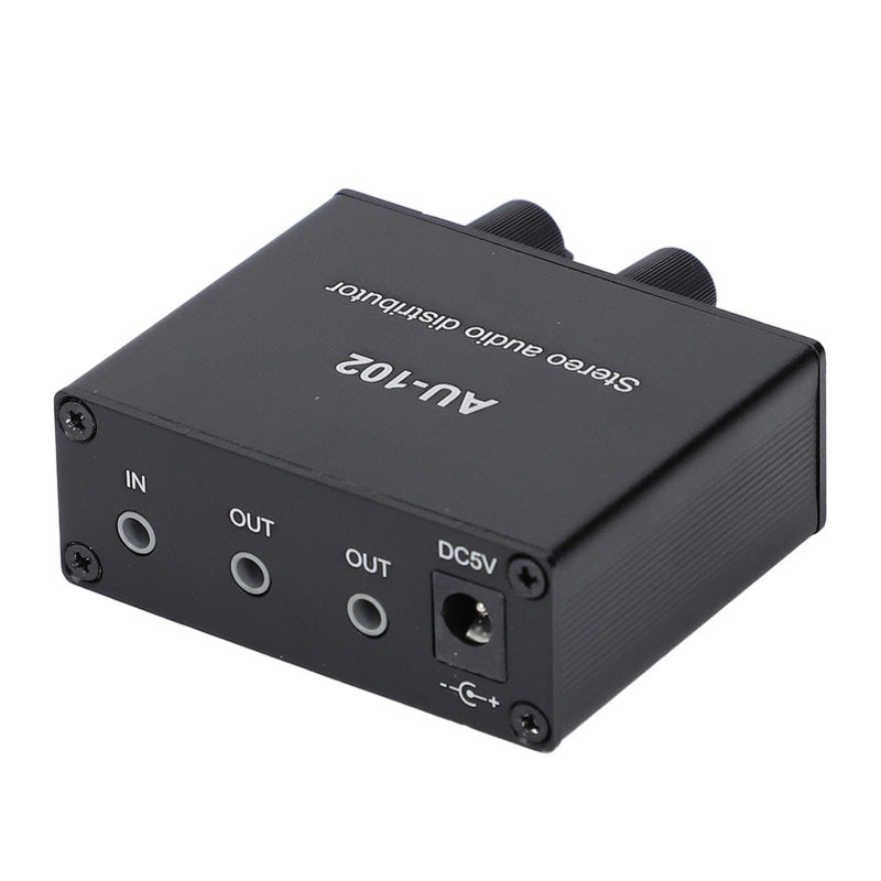 2 Way Active Audio Signal Splitter 1 Input 2 Output 3 5mm Jack Independent Volume Control DC 5V Powered - Image 5