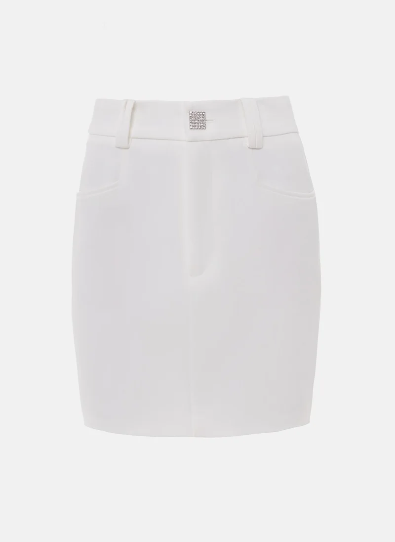 Lichi Mini skirt with accent button