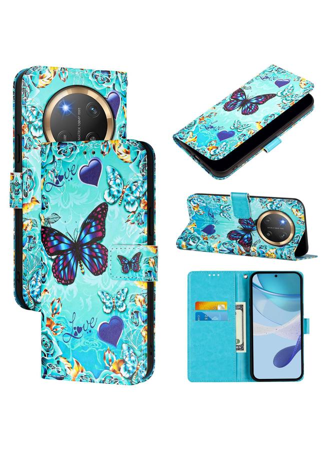 The Bros Case For Honor X9c 5G Colored Drawing Pattern Plain Weave Leather Phone Case - Image 1