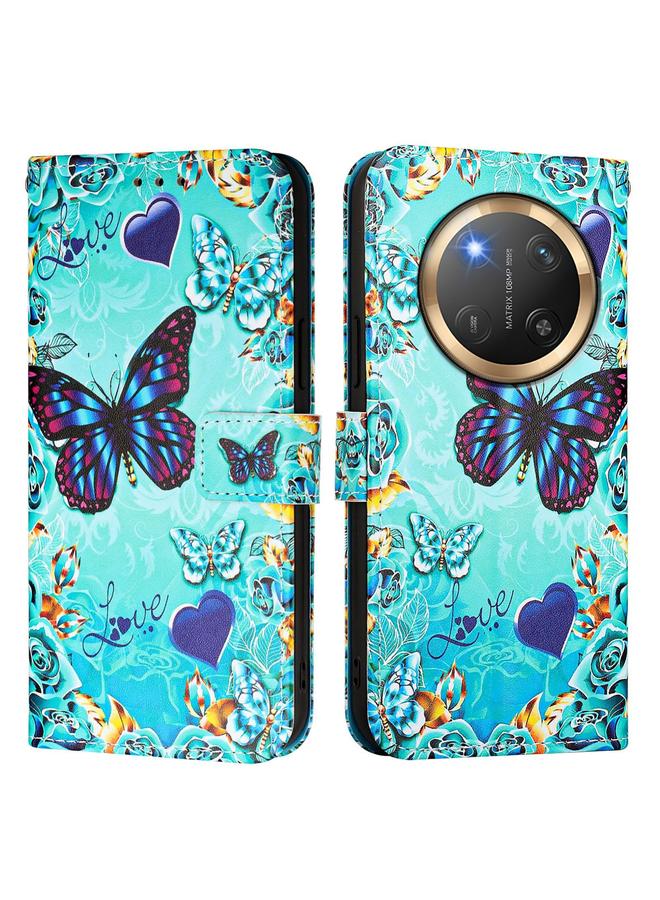 The Bros Case For Honor X9c 5G Colored Drawing Pattern Plain Weave Leather Phone Case - Image 2