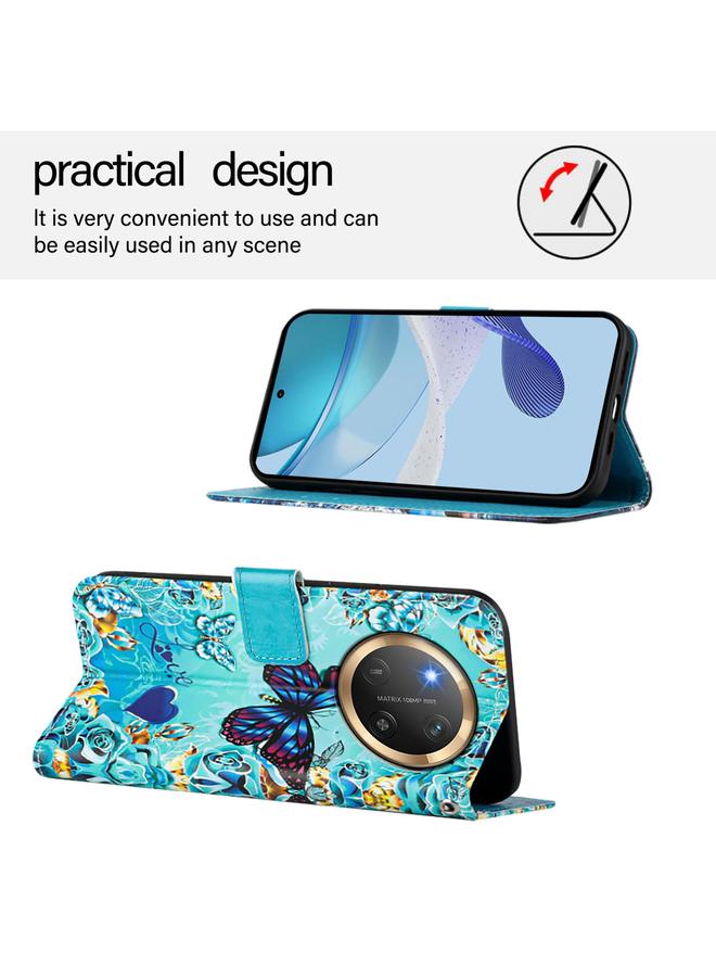 The Bros Case For Honor X9c 5G Colored Drawing Pattern Plain Weave Leather Phone Case - Image 4