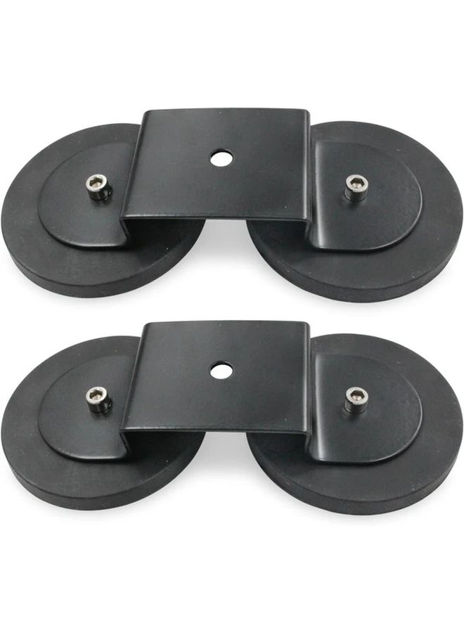 2Pcs Convex Design Magnetic Bracket 66mm Led Light Bar Mounting Brackets Strong Hold With Rubber No Scratch Installation For Work Lights And Auxiliary Lamps On Roof Or Hood Black Silicone Coated Steel Easy Alignment - Image 1