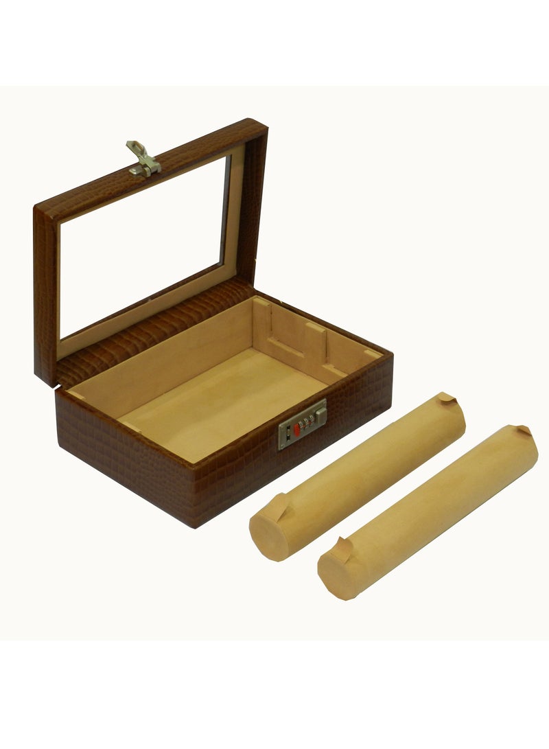 LAVERI LEATHER Laveri Genuine Leather Bracelet Jewelry Box with 2 Removable Rolls - Holder Stores Bracelets, Bangles & Watches Bangle Vanity Box REMOVABLE Vanity Box Removable Vanity Box - Image 5