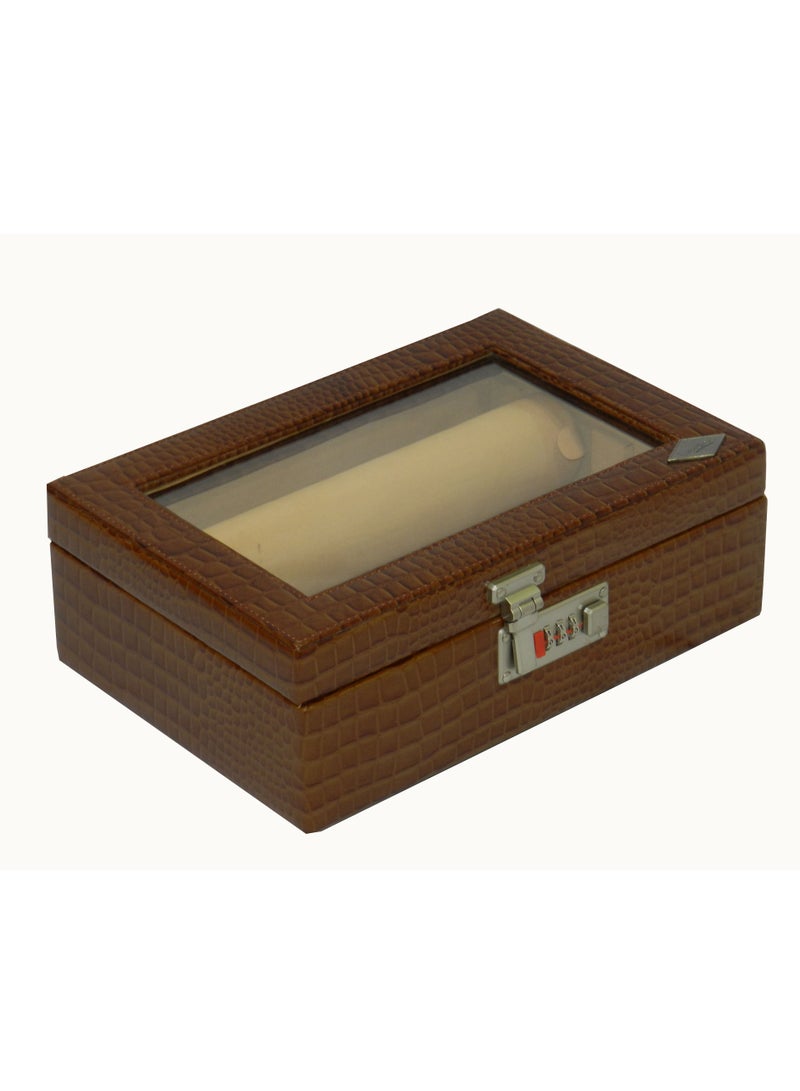 LAVERI LEATHER Laveri Genuine Leather Bracelet Jewelry Box with 2 Removable Rolls - Holder Stores Bracelets, Bangles & Watches Bangle Vanity Box REMOVABLE Vanity Box Removable Vanity Box - Image 4