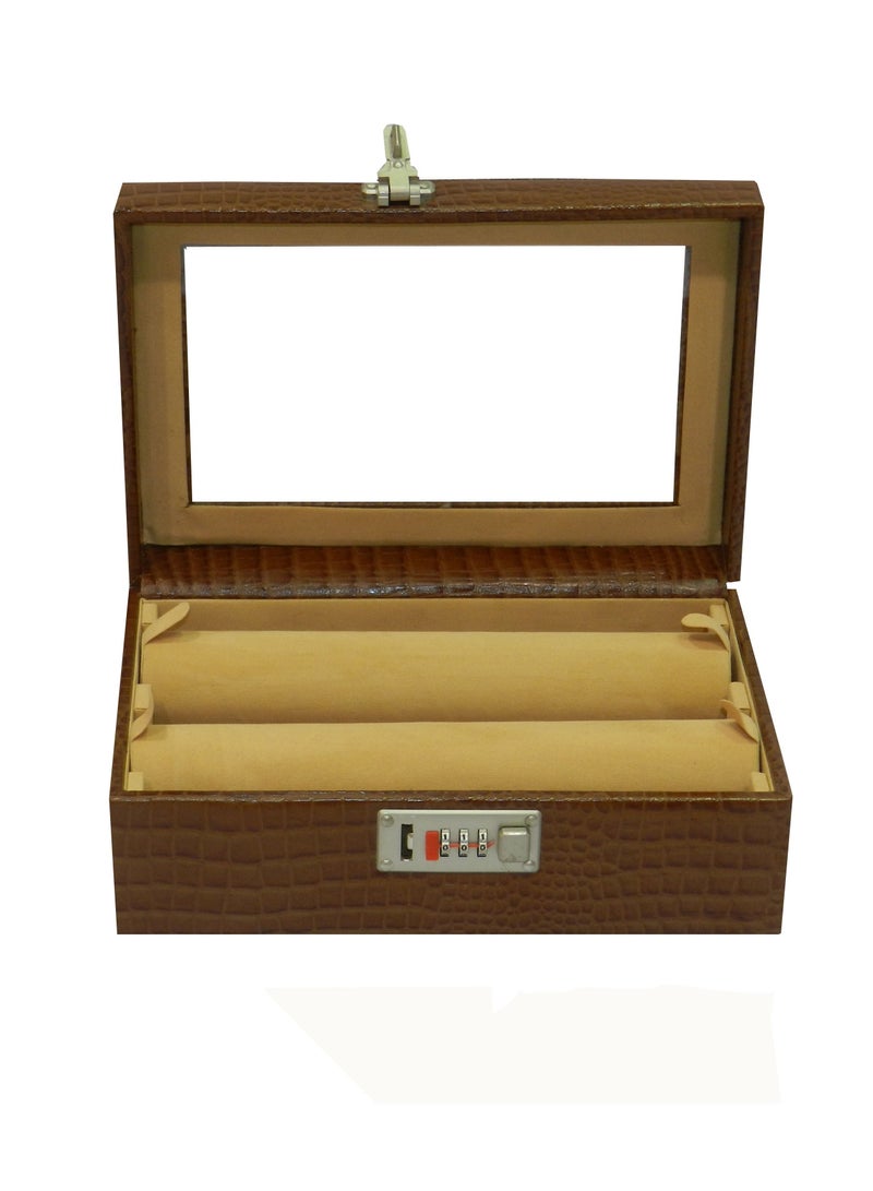 LAVERI LEATHER Laveri Genuine Leather Bracelet Jewelry Box with 2 Removable Rolls - Holder Stores Bracelets, Bangles & Watches Bangle Vanity Box REMOVABLE Vanity Box Removable Vanity Box - Image 1