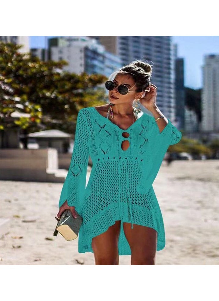 نادانباو Women’s Bathing Suit Cover Up Crochet Lace Bikini Swimsuit Dress - Image 1