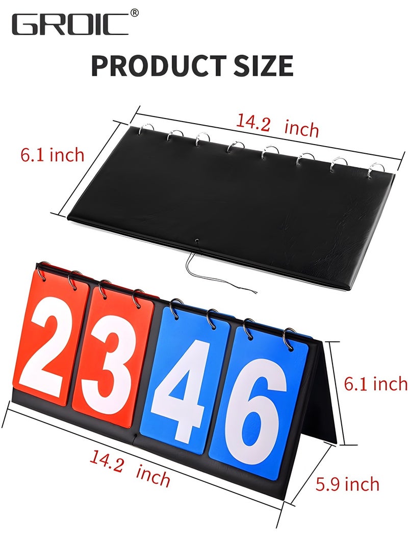 GROIC - Flip Scoreboard Tabletop Score Flipper, Football Portable Scoreboard, Flip Score Keeper, Outdoor Score Flip Cards for Basketball Volleyball Tennis Sports,Flip Scoreboard Score Keeper - Image 1