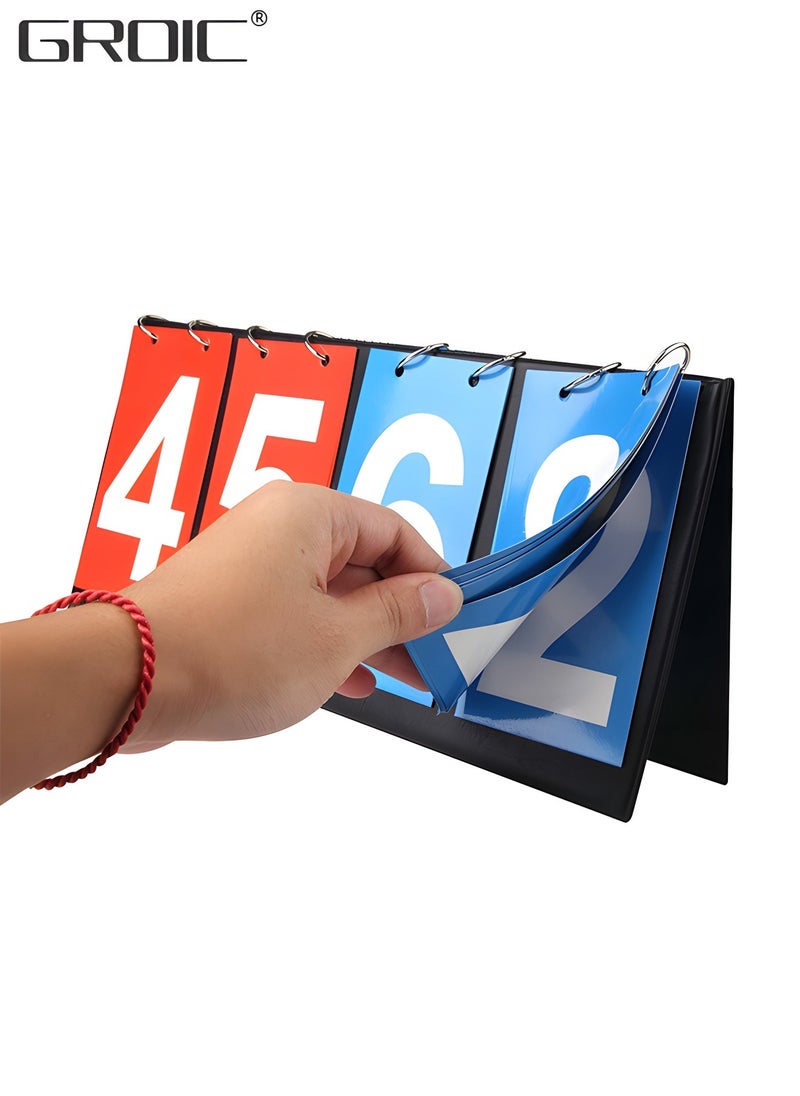 GROIC - Flip Scoreboard Tabletop Score Flipper, Football Portable Scoreboard, Flip Score Keeper, Outdoor Score Flip Cards for Basketball Volleyball Tennis Sports,Flip Scoreboard Score Keeper - Image 1