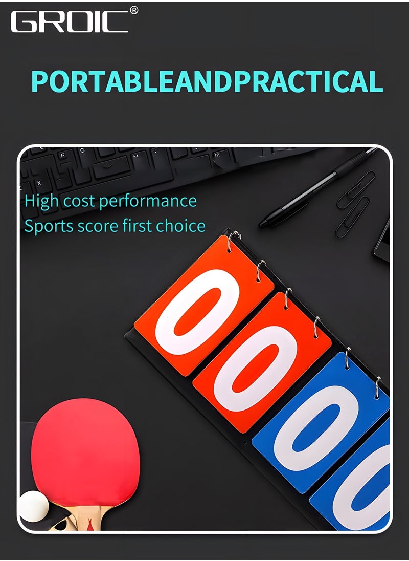 GROIC - Flip Scoreboard Tabletop Score Flipper, Football Portable Scoreboard, Flip Score Keeper, Outdoor Score Flip Cards for Basketball Volleyball Tennis Sports,Flip Scoreboard Score Keeper - Image 1