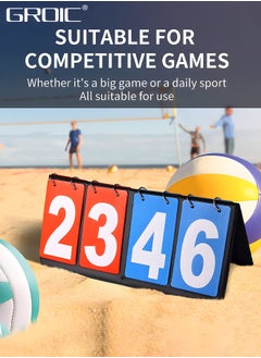 GROIC Flip Scoreboard Tabletop Score Flipper, Football Portable Scoreboard, Flip Score Keeper, Outdoor Score Flip Cards for Basketball Volleyball Tennis Sports,Flip Scoreboard Score Keeper  - Image 2