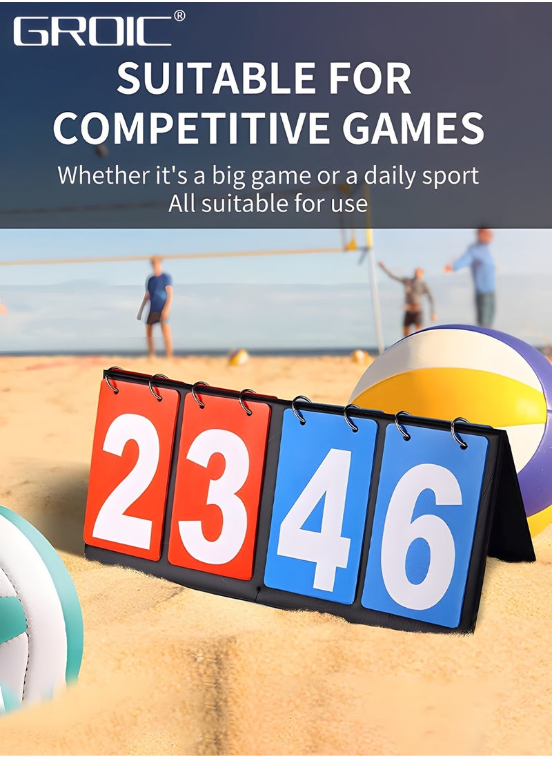 GROIC - Flip Scoreboard Tabletop Score Flipper, Football Portable Scoreboard, Flip Score Keeper, Outdoor Score Flip Cards for Basketball Volleyball Tennis Sports,Flip Scoreboard Score Keeper - Image 1