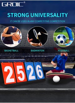 GROIC Flip Scoreboard Tabletop Score Flipper, Football Portable Scoreboard, Flip Score Keeper, Outdoor Score Flip Cards for Basketball Volleyball Tennis Sports,Flip Scoreboard Score Keeper  - Image 3