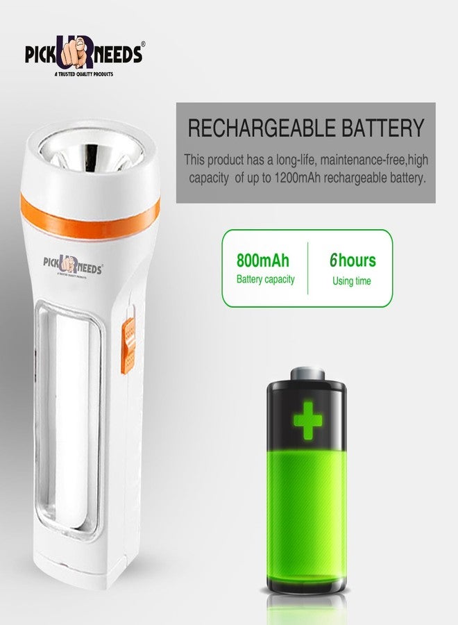Pick Ur Needs Rechargeable 25W+Tube Emergency Long Range Torch Search Light with Slide Charging Plug - Image 3
