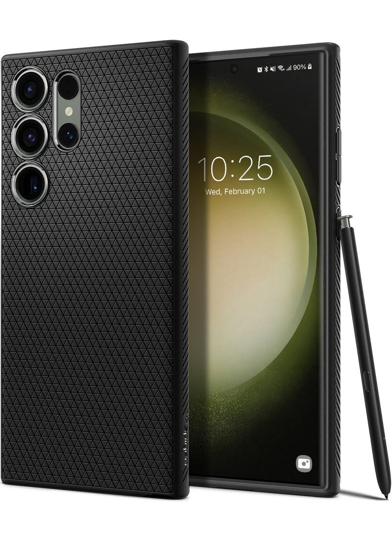 Spigen Liquid Air Galaxy S23 Ultra Case Cover - Matte Black  - Image 1