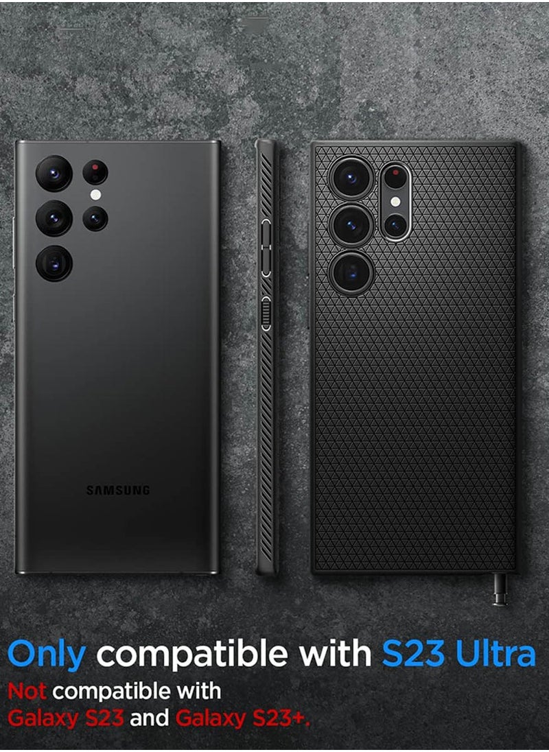 Spigen - Liquid Air Galaxy S23 Ultra Case Cover - Matte Black - Image 1