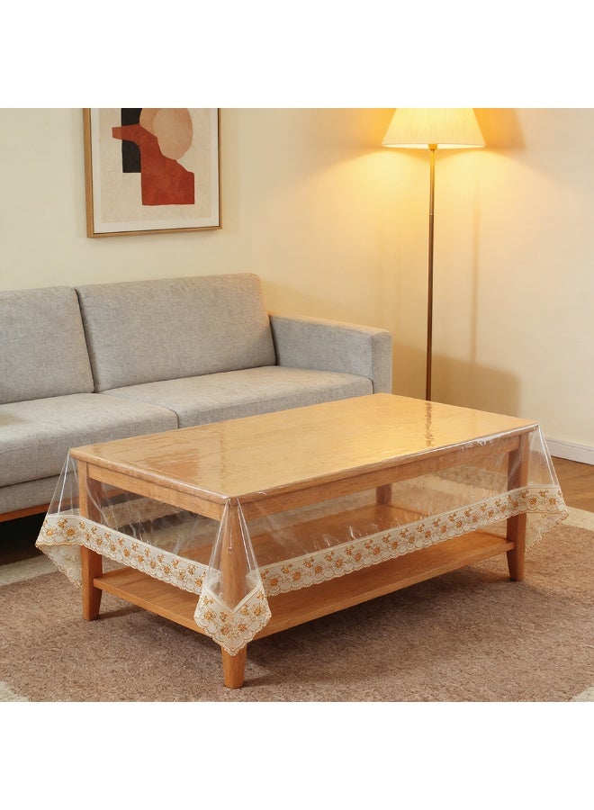 1pcs PVC Transparent Table Mat With Lace Border，Rectangular Waterproof Tablecloth Protector, Dining Tables Decoration，Suitable For Dining Tables, Gatherings, And Camping - Image 5