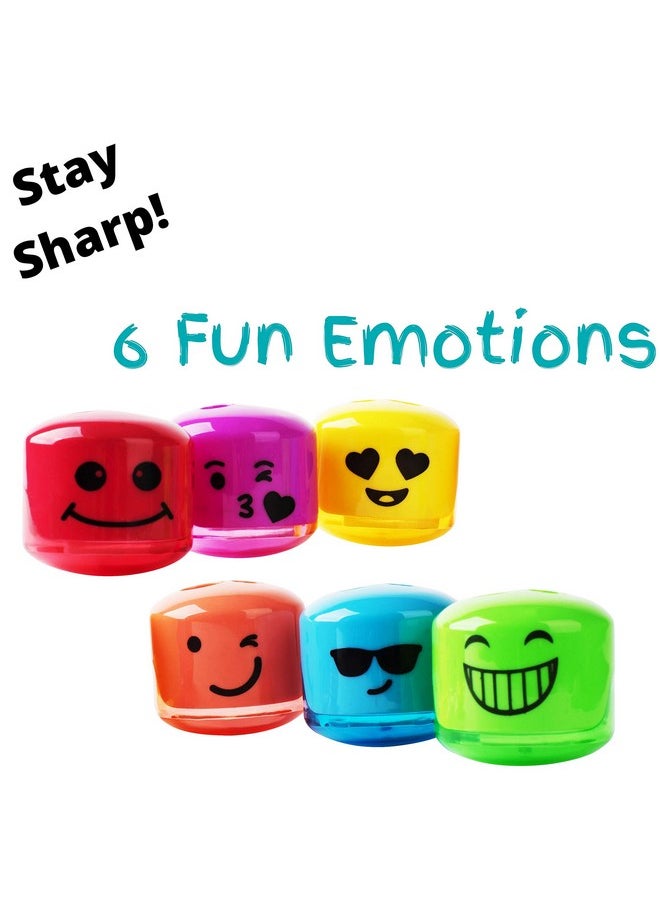 Mr. Pen - Pencil Sharpener, Smiley Sharpener 6 Pack, Pencil Sharpener Kids, Pencil Sharpener For Colored Pencils, Sharpener, Pencil Sharpeners, Pencil Sharpener Manual, Colored Pencil Sharpener - Image 1