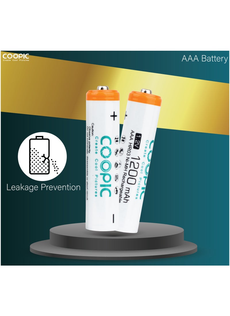 Coopic - Rechargeable AAA Batteries, 1200mAh High Capacity Batteries 1.2V HR03 NiMH Low Self Discharge (16pcs) - Image 1