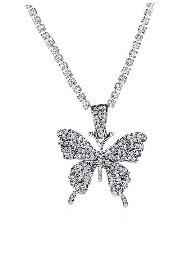 NIBEMINENT Crystal Butterfly Pendant Necklace  - Image 1