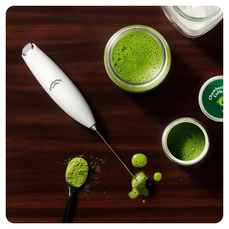 Chamberlain Coffee White Milk Frother - Handheld Frother for Coffee, Matcha, Hot Chocolate and Drink Mixer - Electric Foam Maker - White - Image 3