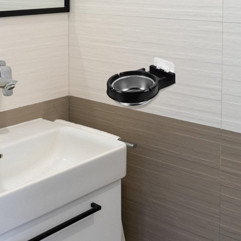 Wall Mounted Stainless Steel Ashtray Black Smoke Tray for Home Bathroom Office - Image 4