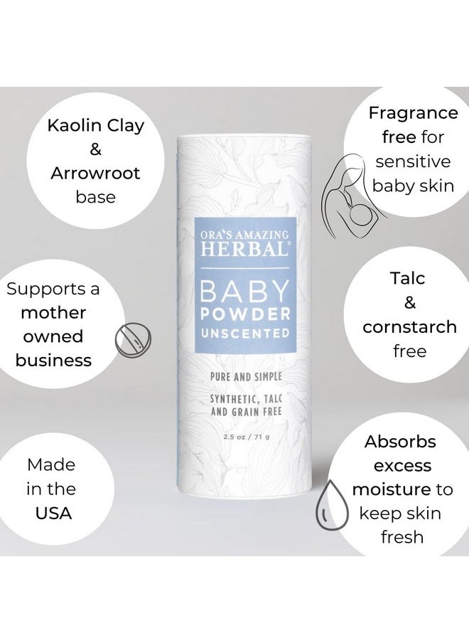 Ora's Amazing Herbal - Talc Free Baby Powder, Cornstarch Free Baby Powder, Unscented Fragrance Free Powder, Arrowroot Baby Powder, Talcfree Baby Powder, Ora’S Amazing Herbal - Image 1