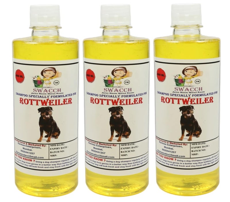 swacch Shampoo | Puppy Safe Shampoo | PH Balanced | Ditch to Itch for Rottweiler Dog Shampoo 500ml Pack of 3 (Lemon) + Spike Ball Chew Toy Combo Pack - Image 2