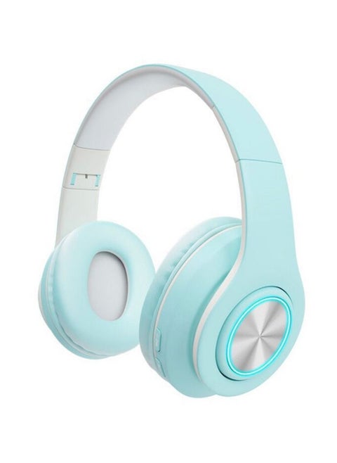 Rechargeable Stereo Bluetooth Headset With LED Light - Blue
