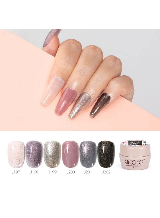 GDCOCO Phantom Series 6 Colors Set Gel Paints Ink 5g Nail Art Design Drawing Gel UV LED Soak Off UV Painting Gel (J197-J202) - Image 3