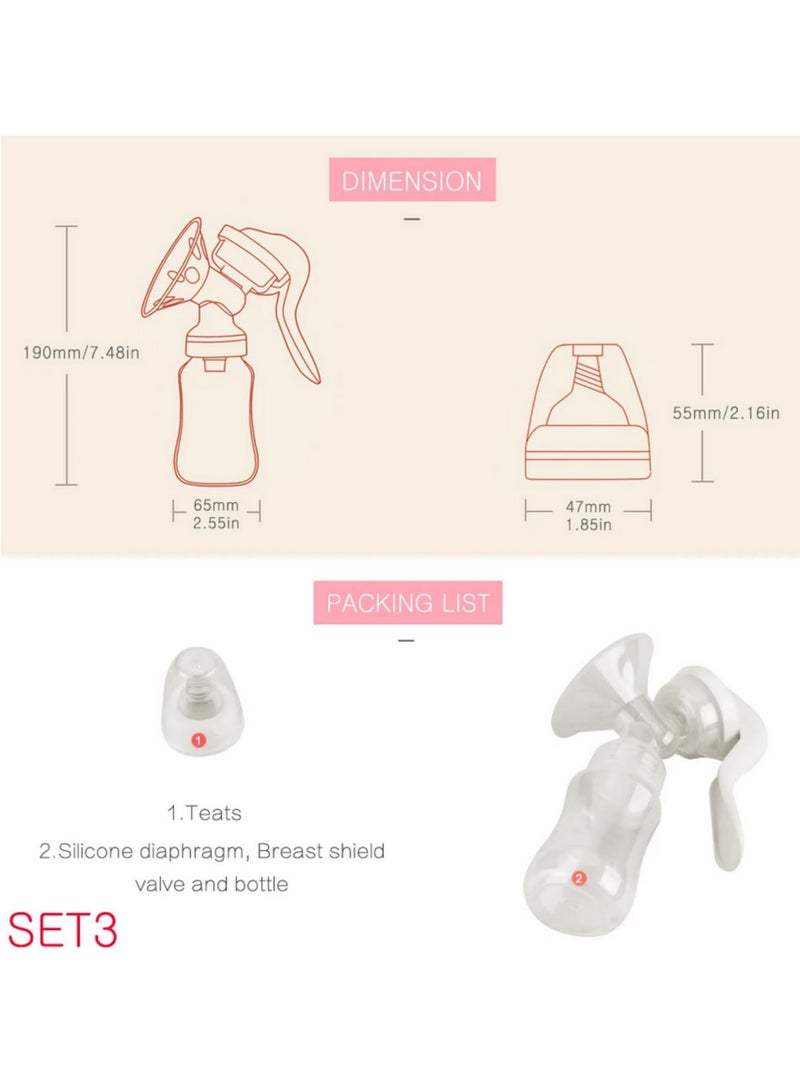 1pcs 150ML Breast Pump Baby Nipple Manual Suction Milk Pump Feeding Breasts Pumps Milk Bottle Sucking Postpartum Supplies BPA Free  - Image 4