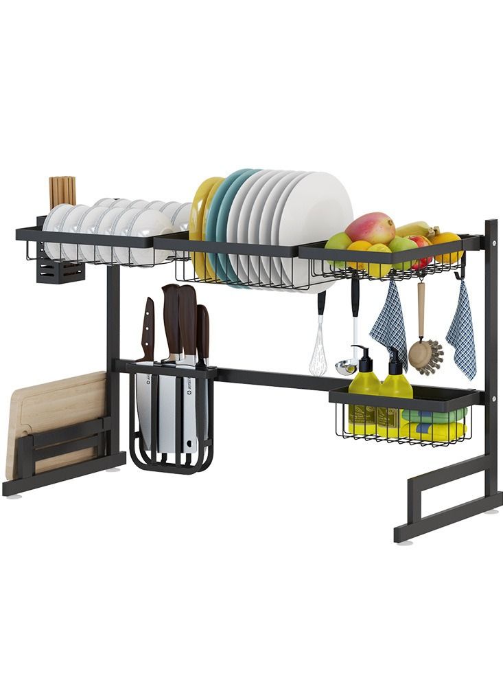 Kitchen Organizer Dish Rack Over Sink Cutlery Utensils Washing Cutlery Holder Draining Board Kitchen Storage Dish Drainer Draining Rack - Image 3