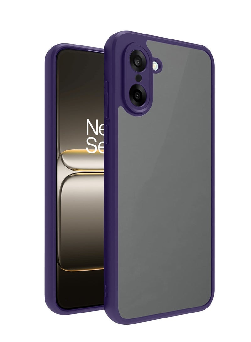 Wtech OnePlus Nord CE5 / OnePlus Ace 5 Racing 5G 2025 Hybrid TPU Silicone with Raised Camera Slim Armour Case Cover (MCAPSA) - Clear/Eggplant Purple - Image 1